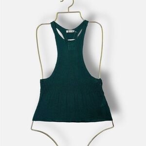 Intimately Free People Deep Green Knit Ribbed Racerback Tank Top Small